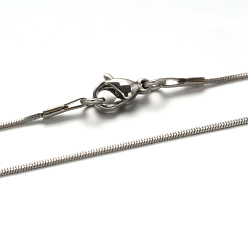 Color de Acero Inoxidable 304 collares de cadena de serpiente de acero inoxidable, con cierre de langosta, color acero inoxidable, 21.4 pulgada (54.5 cm), 0.8 mm