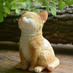 Wheat Creative Resin Poses Cat Figurine Display Decorations, Simulation Animal, for Car Home Office, Wheat, 40x40x55mm