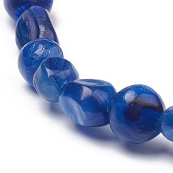 Cyanite Bracelets de perles extensibles en cyanite / cyanite / disthène naturelle, pierre tombée, nuggets, 2 pouces ~ 2-1/8 pouces (5~5.4 cm), perles: 5~9.5x5~7x4~7 mm