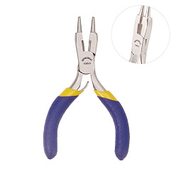 Stainless Steel Color Carbon Steel Round Nose Pliers, Wire Cutter, Hand Tools, Ferronickel, Midnight Blue, Stainless Steel Color, 8.2x4.4x0.8cm