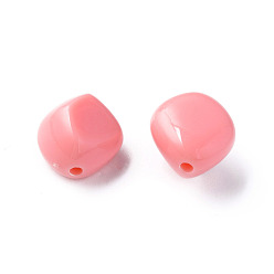 Light Coral Opaque Acrylic Beads, Nuggets, Light Coral, 15.5x14x11mm, Hole: 1.8mm, about 380pcs/500g