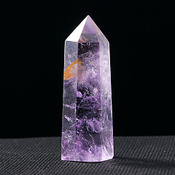 Amazonite Tower Natural Amethyst Display Decoration, Healing Stone Wands, for Energy Balancing Meditation Therapy Decors, Hexagonal Prism, 40~50mm
