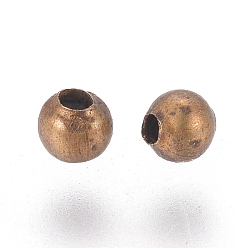 Bronce Antiguo Hierro granos del espaciador, sin níquel, Bronce antiguo, 2.5x2 mm, agujero: 1.2 mm