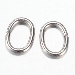 Stainless Steel Color 201 Stainless Steel Quick Link Connectors, Linking Rings, Oval, Stainless Steel Color, 8x6x1mm, Hole: 3.5x6mm
