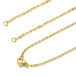 Золотой 304 из нержавеющей стали кабель цепи ожерелье решений, с карабин-лобстерами , золотые, 28.1 дюйм ~ 28.3 дюйм (71.5~72 см), 2 мм, отверстие : 2.5 мм