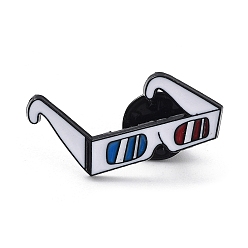 Glasses Эмалированные булавки на тему Дня независимости, Броши из черного сплава для рюкзака, очки, 16x31 мм
