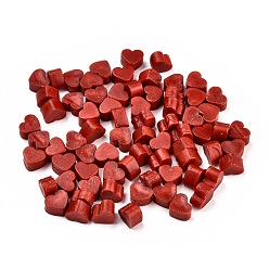 Dark Red Sealing Wax Particles, for Retro Seal Stamp, Heart, Dark Red, 7.3x8.6x5mm, about 110~120pcs/bag
