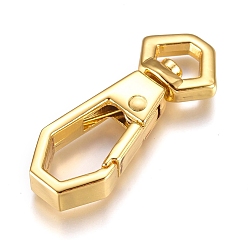 Golden Alloy Swivel Clasps, Swivel Snap Hook, Golden, 34.5x14x5.5mm, Hole: 4.5x7.5mm