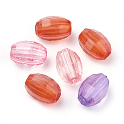 Couleur Mélangete Perles acryliques transparentes, ovale, couleur mixte, 10x6.5mm, trou: 2 mm, environ 2170 pcs / 500 g