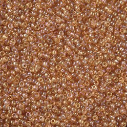 Goldenrod 12/0 Grade A Round Glass Seed Beads, Transparent Colours Rainbow, Goldenrod, 12/0, 2x1.5mm, Hole: 0.9mm, about 30000pcs/bag