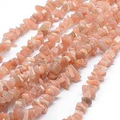 Pierre De Soleil Sunstone naturelle perles brins, puce, 5~8mm, Trou: 1mm, environ 33 pouces (84 cm)