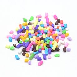 Color mezclado Cuentas de espolvoreado artesanales de arcilla polimérica, comida falsa artesanal, perlas sin perforar / sin orificios, color mezclado, 0.5~10x1.3 mm
