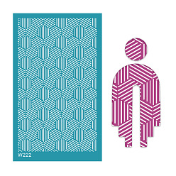 Hexagone Pochoir de sérigraphie en polyester réutilisable, pour la peinture sur bois, tissu de t-shirt de décoration de bricolage, hexagone, 15x9 cm