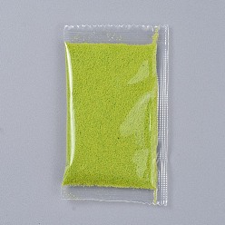 Jaune Vert Poudre de mousse décorative, pour terrariums, remplissage de matériau de résine époxy bricolage, jaune vert, sac d'emballage: 99x58x7 mm