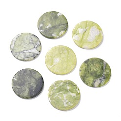 Jade Vert Perles de jade chinois naturel, plat rond, 49x4~5.5mm