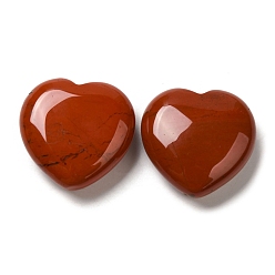 Jaspe Rouge Pierres de guérison de jaspe rouge naturel, coeur amour pierres, pierres de poche pour l'équilibrage du reiki, 30x30x11.5~12.5mm