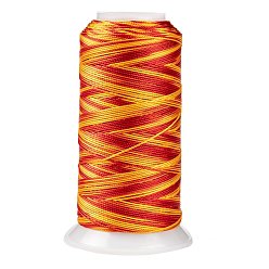 Оранжевый Сегментная окрашенная круглая полиэфирная швейная нить, для ручного и машинного шитья, вышивка кисточкой, оранжевые, 3 -слойный 0.2 мм, около 1000 м / рулон