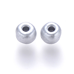 Argent 6/0 perles de rocaille rondes en verre de peinture de cuisson, argenterie, 4~5x3~4mm, trou: 1~2 mm, environ 4500 pièces / livre