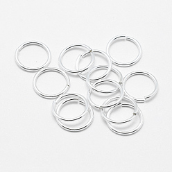 Серебро 925 кольца с открытыми скачками стерлингового серебра, круглые кольца, серебряные, 10x1 мм, внутренний диаметр: 8 мм