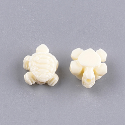 Soie De Maïs Perles de corail synthétiques, teint, tortue de mer, cornsilk, 12x10x5.5mm, Trou: 1.2mm