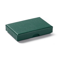 Dark Green Paper with Sponge Mat Necklace Boxes, Rectangle, Dark Green, 8x5x1.7cm, Inner Diameter: 7.2x4.3x1cm