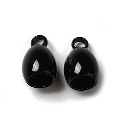 Negro Pintado con spray 201 extremos de cable de acero inoxidable, tapas de los extremos, campana, negro, 9x6 mm, agujero: 1.8 mm, diámetro interior: 4 mm