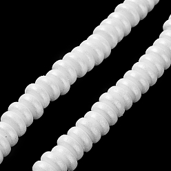 Blanc Brins de perles en argile polymère peintes à la main, pour les fournitures de bricolage bijoux artisanat, disque, blanc, 7x3mm, Trou: 2mm, Environ 112~123 pcs/chapelet, 14.92~15.94 pouce (37.9~40.5 cm)