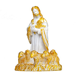 Золотистый Фигурки бога Иисуса из смолы, для украшения рабочего стола домашнего офиса, золотые, 85x140x170 мм