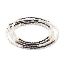 Noir Perles de rocaille en verre, pour femmes filles, bijoux d'été, noir, 31-1/2 pouce (80 cm)