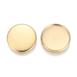 Золотой 304 безель из нержавеющей стали, кабошон настройки, плоско-круглые, золотые, лоток : 14 мм, 15.5x1.9 мм