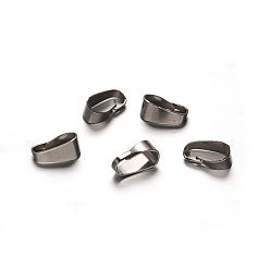 Stainless Steel Color 201 Stainless Steel Snap on Bails, Stainless Steel Color, 7x3.5x3.5mm, Inner Diameter: 6x3mm