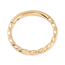 Golden Twisted Ring Hoop Earrings for Girl Women, Chunky 304 Stainless Steel Earrings, Golden, 12.7x1.2mm, 16 Gauge(1.3mm)