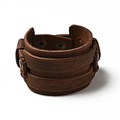 Brun Cordon vachette bracelets large de cordon, avec les accessoires en alliage, brun, 230x45mm