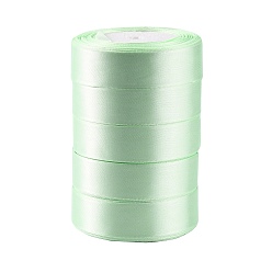 Vert Printanier Ruban de satin à face unique, Ruban polyester, vert printanier, 1 pouce (25 mm) de large, 25yards / roll (22.86m / roll), 5 rouleaux / groupe, 125yards / groupe (114.3m / groupe)