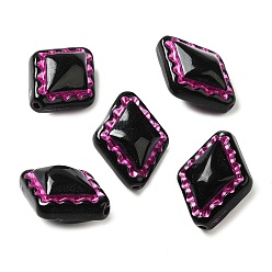Noir Perles acryliques opaques, losange, noir, 18x14x8.5mm, Trou: 1.6mm, environ: 530 pcs / 500 g