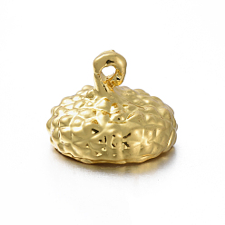 Golden Autumn Theme Zinc Alloy Pendants, Acorn Head, Golden, 11x15mm, Hole: 1.6mm