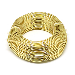 Light Gold Fil d'aluminium rond, fil d'artisanat en métal pliable, pour la fabrication artisanale de bijoux bricolage, or et de lumière, Jauge 9, 3.0mm, 25m/500g(82 pieds/500g)