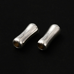 925 Sterling Silver Plated Brass Tube Beads, Lead Free & Cadmium Free, Tube, 925 Sterling Silver Plated, 9x3mm, Hole: 1.8mm