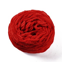 Red Soft Crocheting Yarn, Thick Knitting Yarn for Scarf, Bag, Cushion Making, Red, 7~8mm, 65.62 yard(60m)/roll