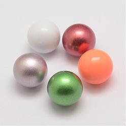 Color mezclado Bolas de chime de latón bolas colgantes en forma de jaula, ningún agujero, color mezclado, 16 mm