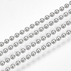 Stainless Steel Color 304 Stainless Steel Ball Chains, with Spool, Stainless Steel Color, 1.5mm, about 49.21 Feet(15m)/roll