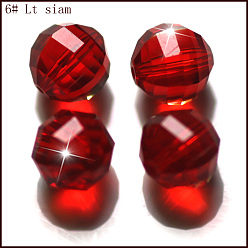 Rouge Imitations de perles de cristal autrichien, grade de aaa, facette, ronde, rouge, 6mm, Trou: 0.7~0.9mm