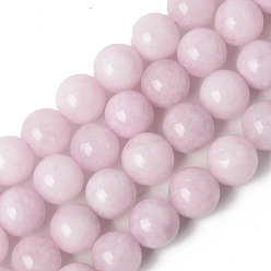 Prune Perles naturelles de quartz brins, teints et chauffée, imitation couleur kunzite, ronde, prune, 10mm, Trou: 1.2mm, Environ 38 pcs/chapelet, 14.96 pouce (38 cm)