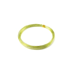 Желто-Зеленый Алюминиевая проволока, гибкая металлическая проволока, круглые, для изготовления ювелирных изделий, желто-зеленый, 22 датчик, 0.6 мм, 10 м / рулон