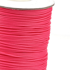 Фуксиновый Корейские вощеные полиэфирные шнуры, красно-фиолетовые, 1 мм, около 85 ярдов / рулон