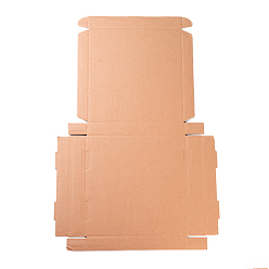 Bois Solide Kraft boîte de pliage de papier, carrée, boîte en carton, boîtes postales, burlywood, 53x35.5x0.2 cm, produit fini: 22x22x3 cm
