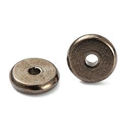 Gunmetal Flat Round Brass Spacer Beads, Barrel Plating, Gunmetal, 8x2mm, Hole: 2mm