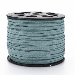 Cadet Blue Faux Suede Cords, Faux Suede Lace, Cadet Blue, 1/8 inch(3mm)x1.5mm, about 100yards/roll(91.44m/roll)