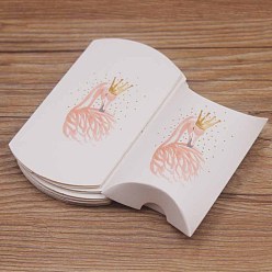 Cisne Almohadas de papel cajas de dulces, cajas de regalo, para favores de la boda baby shower suministros de fiesta de cumpleaños, patrón de cisne, 8x5.5x2 cm