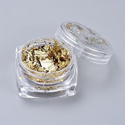 Kaki Clair Flocons d'aluminium, flocons de dorure bricolage, pour remplissage d'accessoires de bijoux époxy, kaki clair, boîte: 2.9x1.6cm